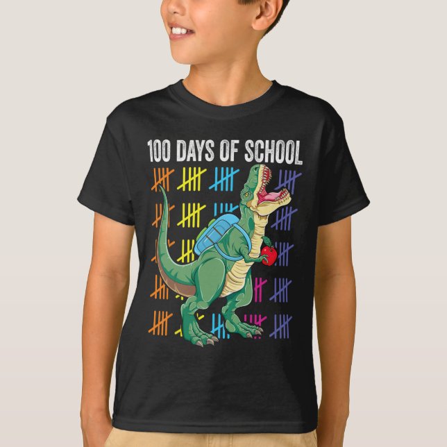 Skolans dag för Småbarn Kids T-rex T Shirt (Framsida)