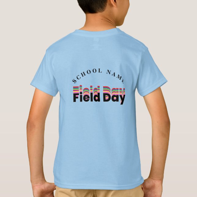 Skolans fält dag blått färg Team Cheer Squad T Shirt (Baksida)