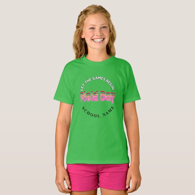 Skolans fält-grönt, färg-teamet Cheer Squad T Shirt (Hel framsida)