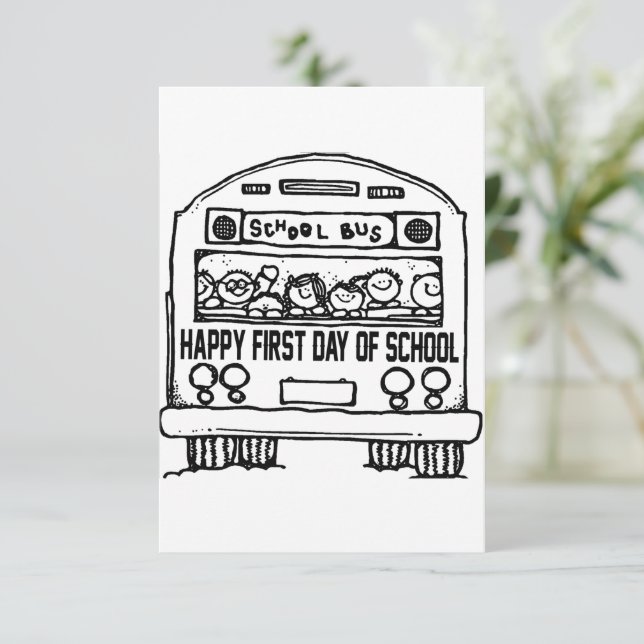 Skolans första dag i Klass 1 Tack Kort (Stående Fram)