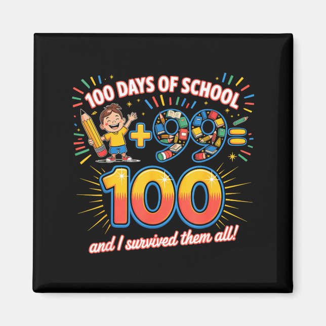 Skolans milstolpe 100 dagars lärande design lärare magnet (Framsidan)