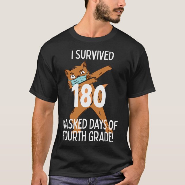 Skolans sista dag 180 maskdagar i fjärde Klass T Shirt (Framsida)