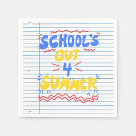 Skolans slut Lösa blad papper inbjudan Pappersservett