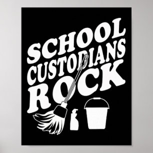 Skolans vaktmästare rockar tillbaka till skolan - poster