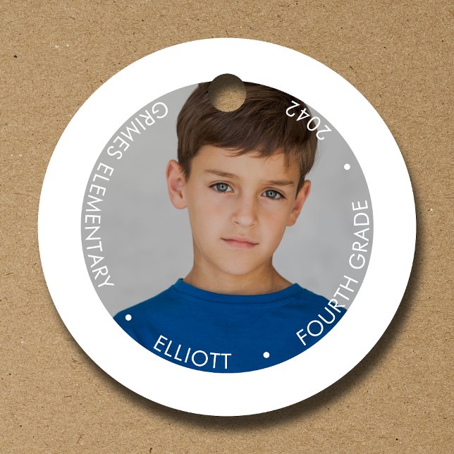 Skolårets nyckelsaksfoto gåvor etiketter (Skapare uppladdad)