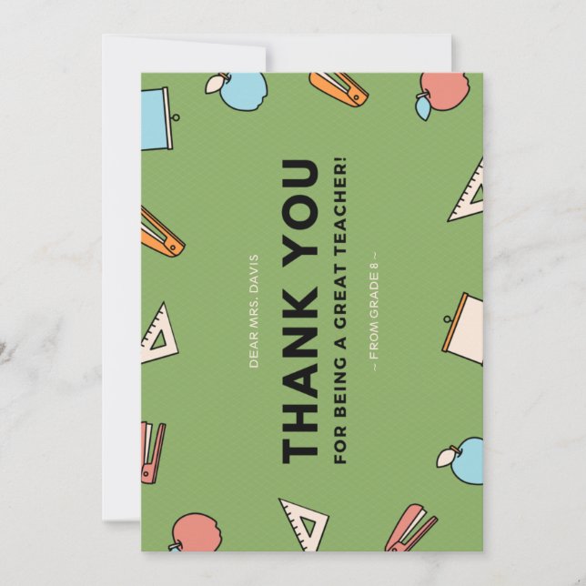 Skolartiklar Underbara lärarutvärderingsvecka Tack Kort (Framsida)