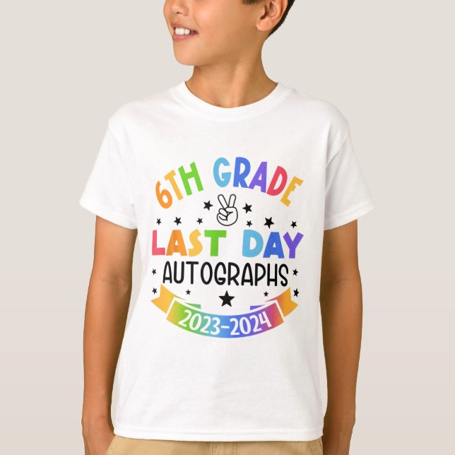 Skolautografdagen 6e Klass Studenten T Shirt (Framsida)