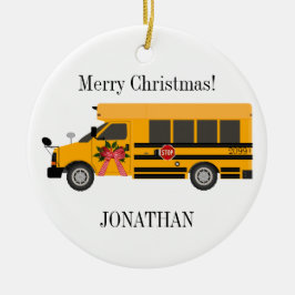 Skolbarn Buss Personlig Ceramic Ornament