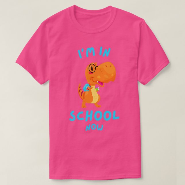 Skolbarn Cute Dinosaur TRex School Start T Shirt (Design framsida)
