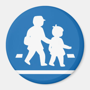 Skolbarn som passerar >> Japanskt trafiktecken Magnet