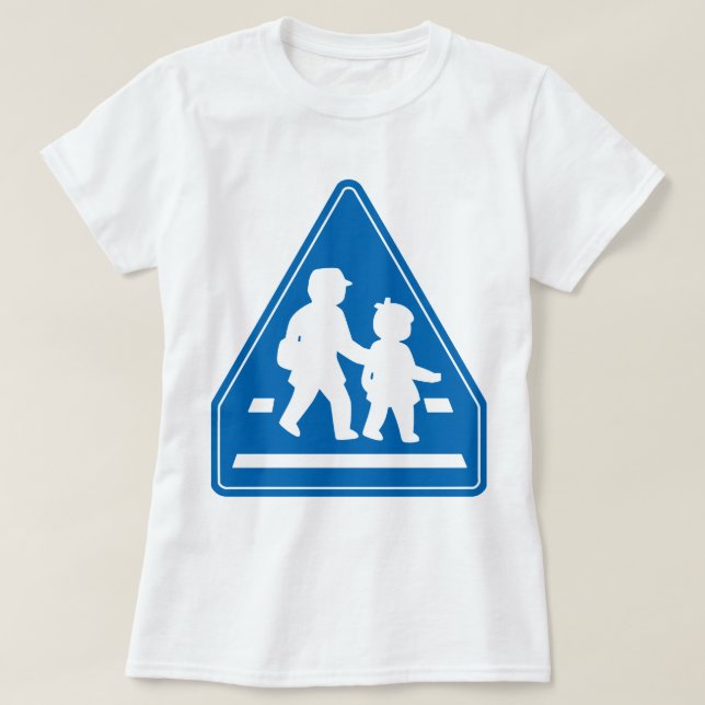 Skolbarn som passerar >> Japanskt trafiktecken T-shirt (Design framsida)