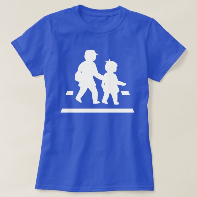Skolbarn som passerar >> Japanskt trafiktecken Tee (Design framsida)
