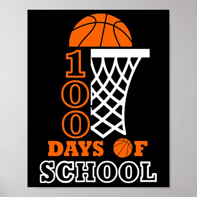 Skolbarnens basketdag 100 skoldagar poster (Framsidan)