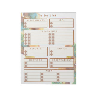 Skolbaserad terapi att göra-Anteckningsblock - vat Anteckningsblock