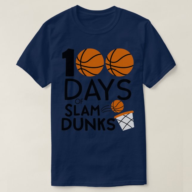 Skolbasketbollens 100 bästa dag 100 dagar t shirt (Design framsida)