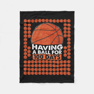 Skolbasketdagen 100 dagar Bollar för pojkar Fleecefilt