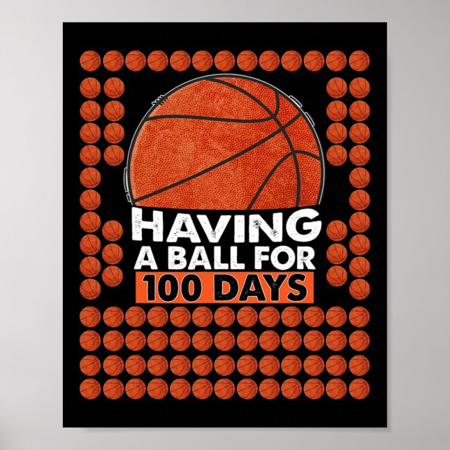 Skolbasketdagen 100 dagar Bollar för pojkar Poster (Framsidan)