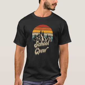 Skolbesättningens camping utomhus Solnedgång Somma T Shirt