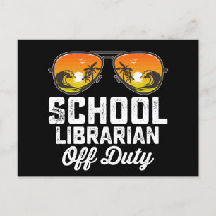 Skolbibliotekarie förra skoldagen vykort
