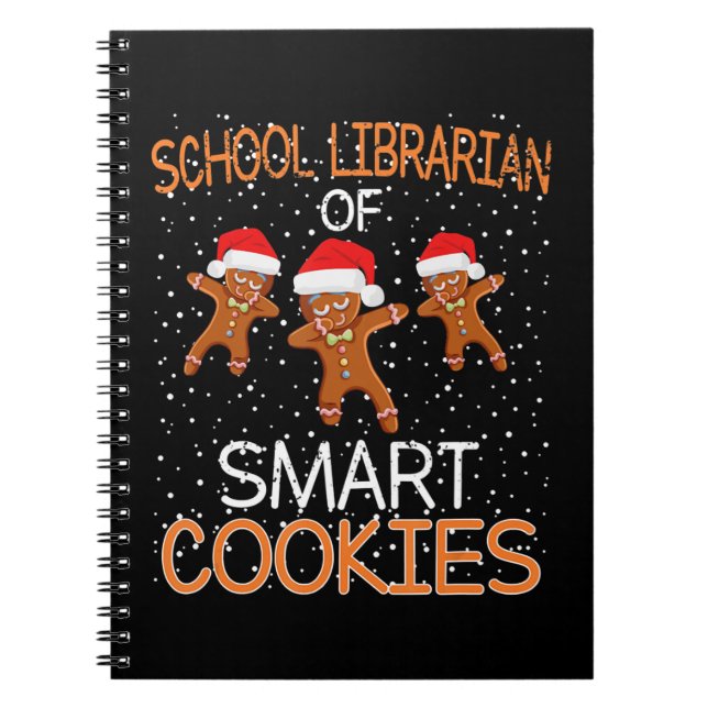 Skolbibliotekarie Mart Cookies julpresent Anteckningsbok (Framsidan)