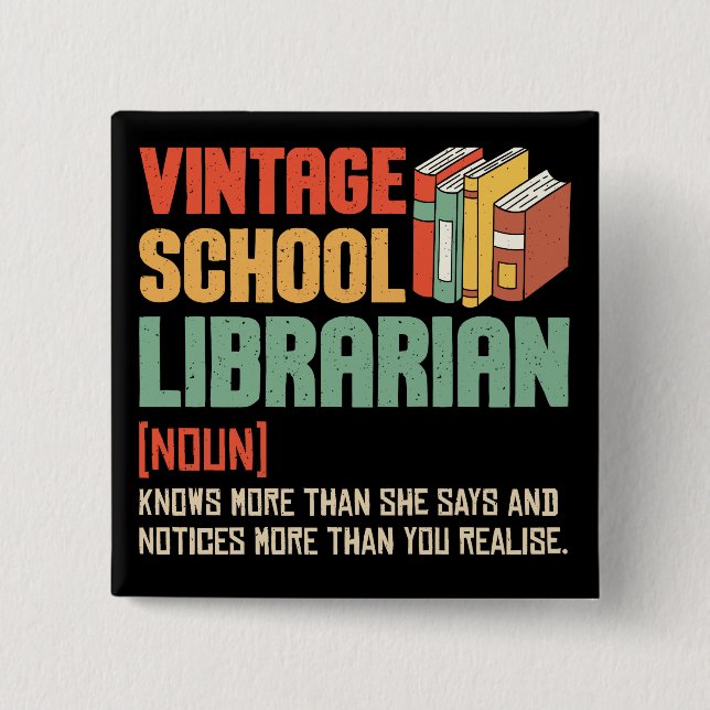 Skolbibliotekarie Uttal Roligt Knapp (Framsida)