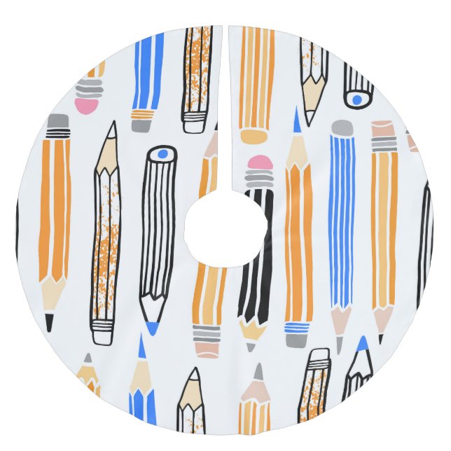 Skolblyertblyerts Hand plockade-illustration Julgransmatta Borstad Polyester (Framsidan)