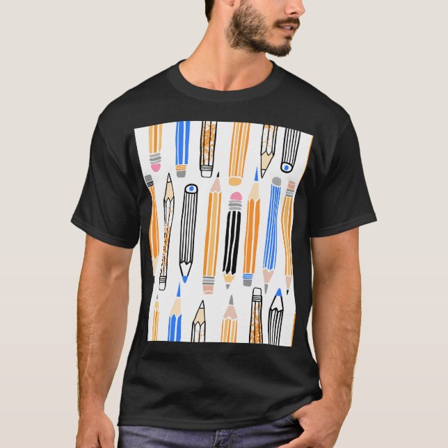 Skolblyertblyerts Hand plockade-illustration T Shirt (Framsida)