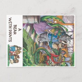 Skolbuss från "A Bear With Pants"-bok Vykort