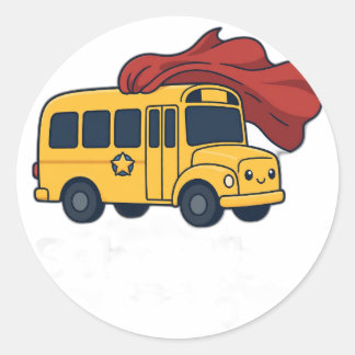 Skolbuss Hjälte Runt Klistermärke
