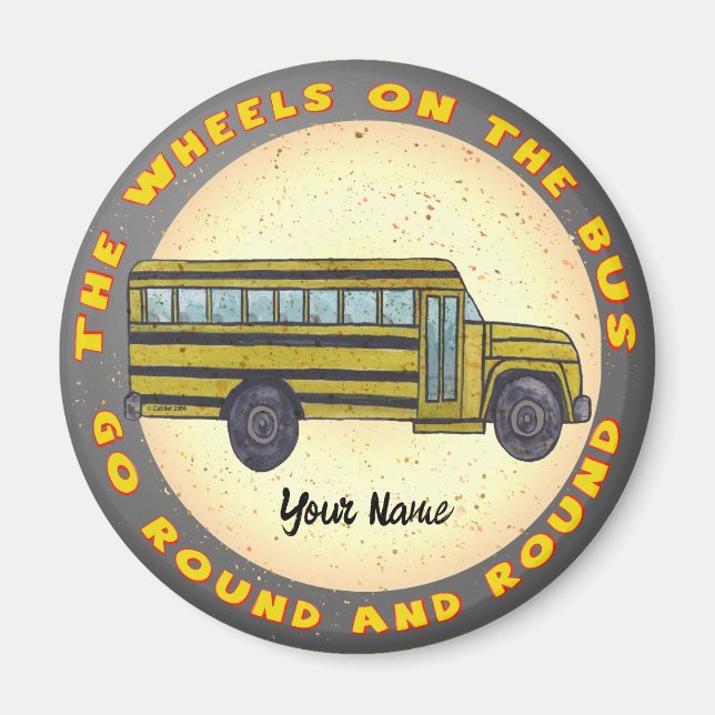 Skolbuss Hjul Magnet (Framsidan)