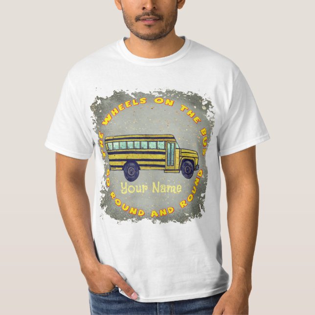 Skolbuss hjul t-shirt (Framsida)
