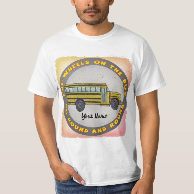 Skolbuss hjul t-shirt (Framsida)
