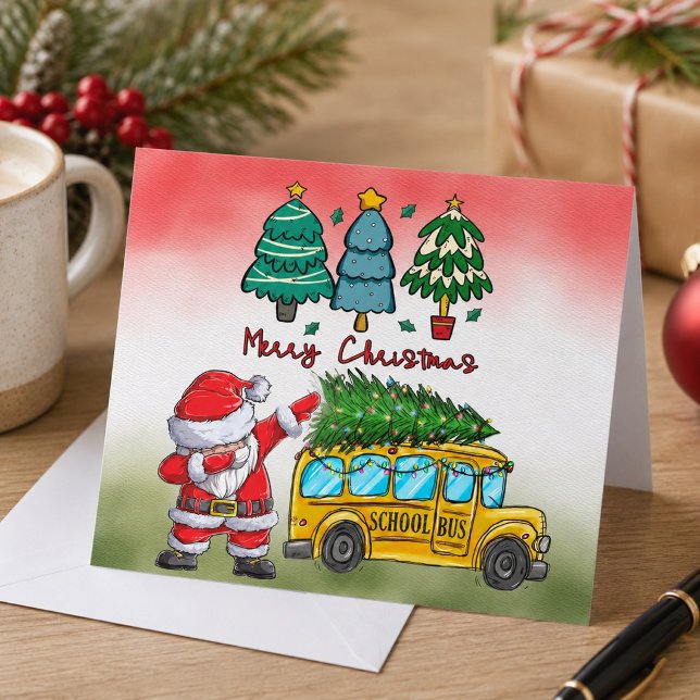 Skolbuss Jul för Förare Julkort (Skapare uppladdad)