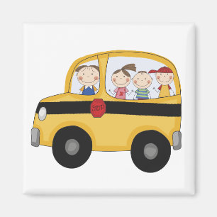 Skolbuss med ungeT-tröja och gåvor Magnet