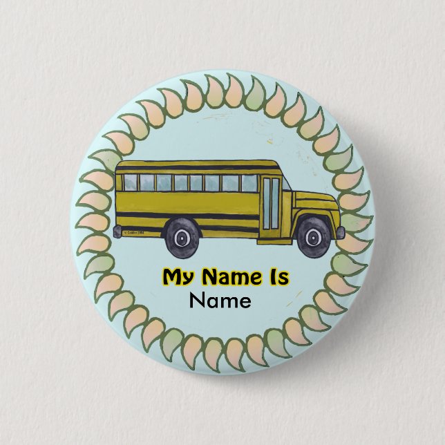 Skolbuss pin-knapp knapp (Framsida)