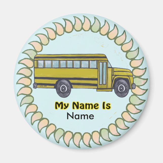 Skolbuss specialbeställd magnet (Framsidan)