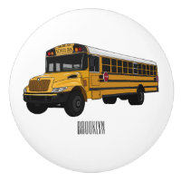 Skolbuss tecknad illustration 