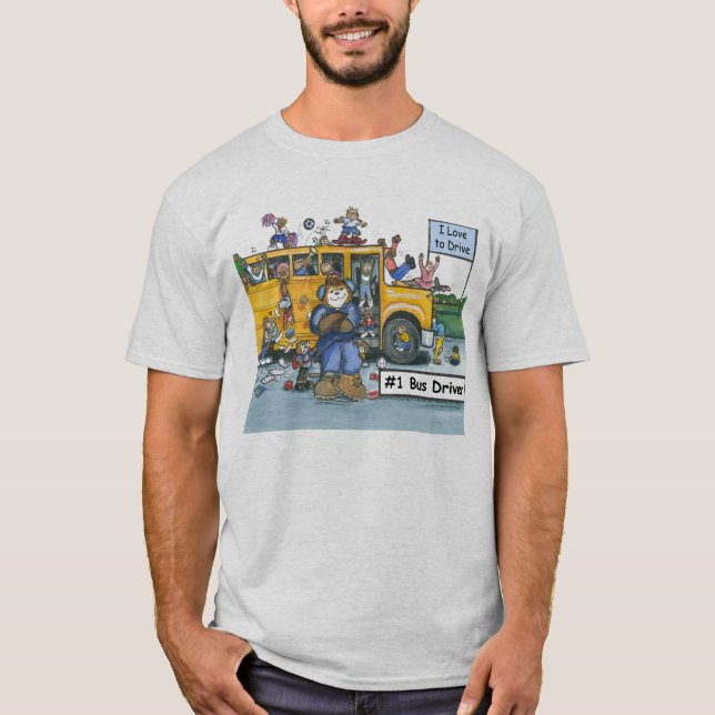 Skolbusschaufförskjorta Tee Shirt (Framsida)