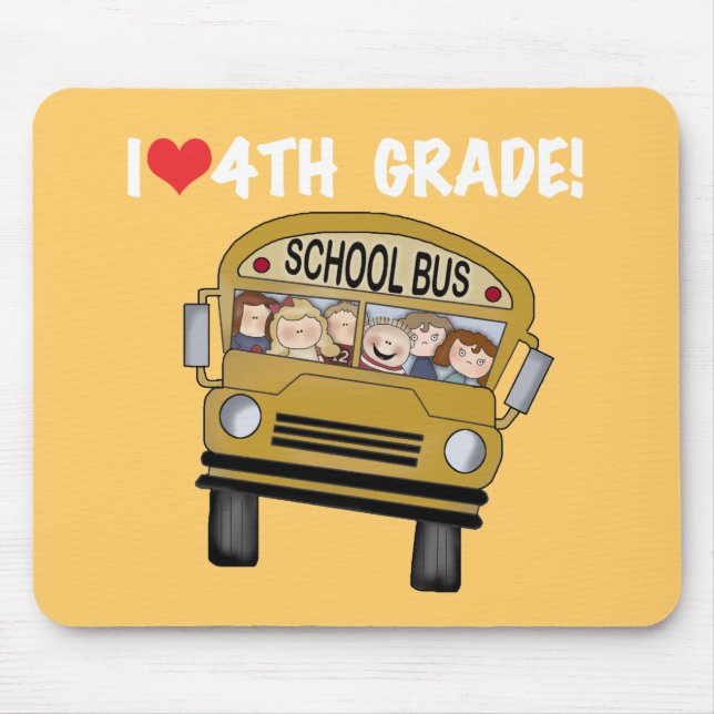 Skolbussen älskar jag den 4th klassen musmatta (Framsidan)