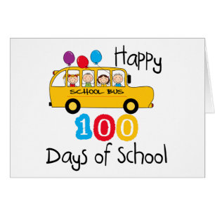 Skolbussen firar 100 dagar hälsningskort