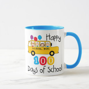 Skolbussen firar 100 dagar mugg