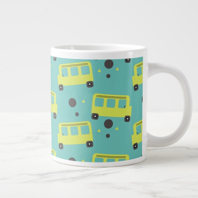Skolbussförare Gul konfetti Lärare  Jumbo Mugg (Höger)