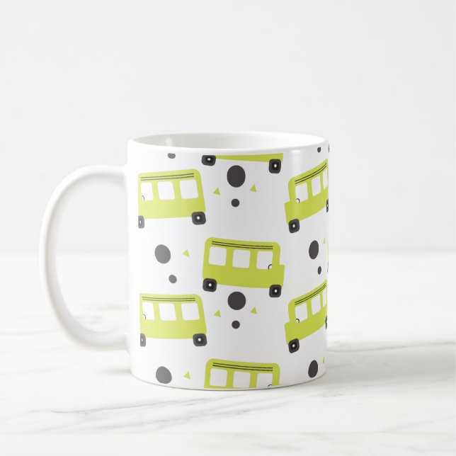 Skolbussförare Gul Konfetti Utbildning Kaffemugg (Vänster)