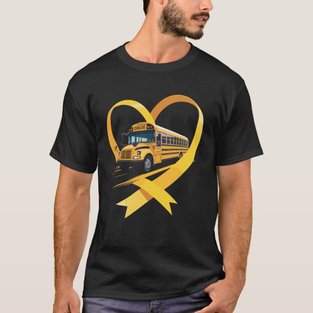 Skolbussförare Hjärta T Shirt (Framsida)