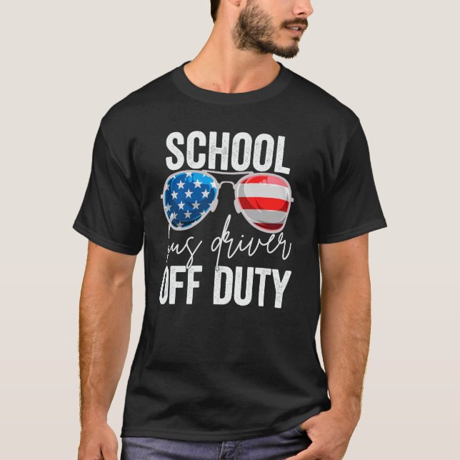 Skolbussförare ledig solglasögon USA T Shirt (Framsida)