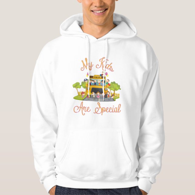 Skolbussförare Mina barn är speciella Hoodie (Framsida)