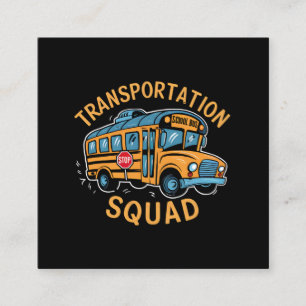 Skolbussförare Transportenhet Fyrkantigt Visitkort