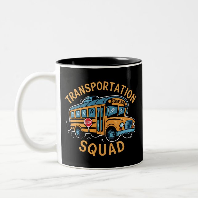 Skolbussförare Transportenhet Två-Tonad Mugg (Vänster)
