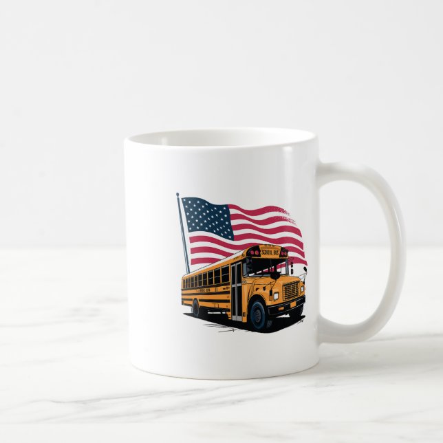Skolbussförare Usa Flagga  Kaffemugg (Höger)