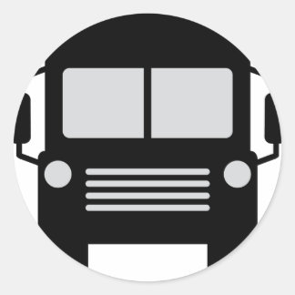 skolbussikon runt klistermärke